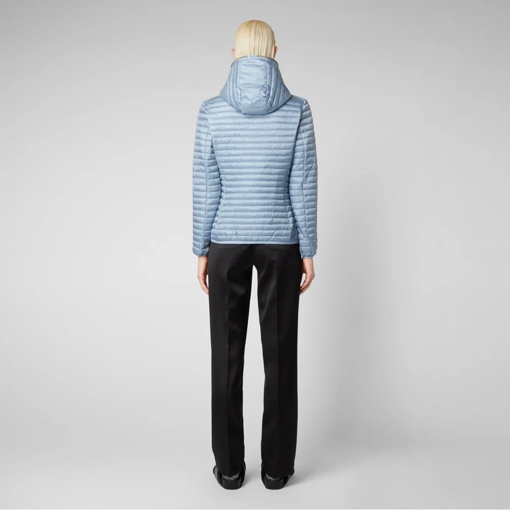Like new Save the Duck Alexis lightweight puffer jacket in silver blue - Picture 7 of 16